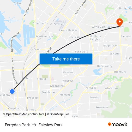 Ferryden Park to Fairview Park map