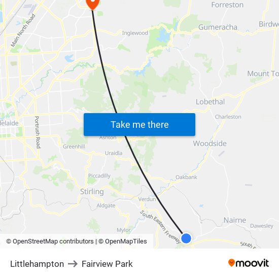 Littlehampton to Fairview Park map