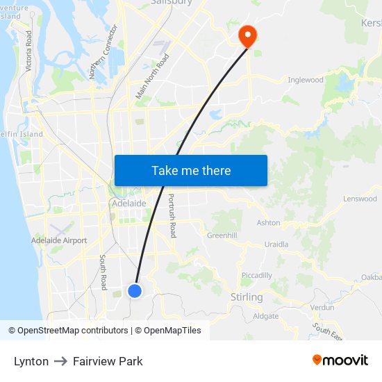 Lynton to Fairview Park map