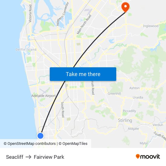 Seacliff to Fairview Park map