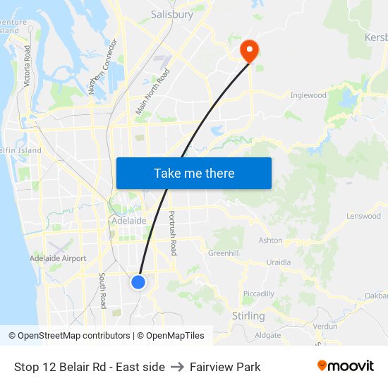 Stop 12 Belair Rd - East side to Fairview Park map