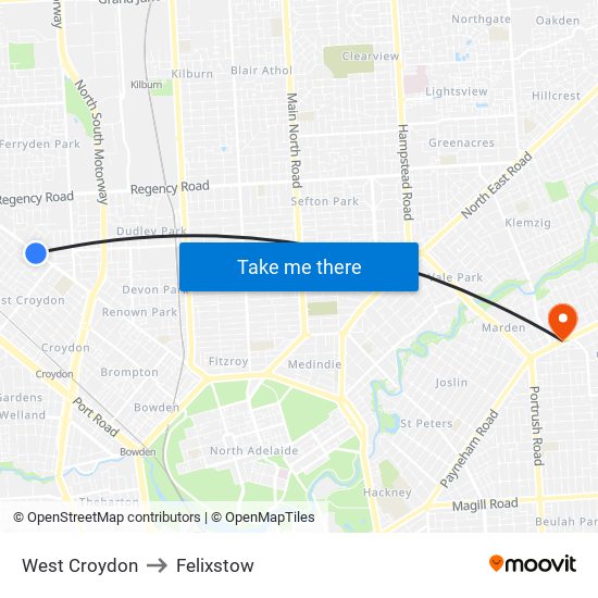 West Croydon to Felixstow map