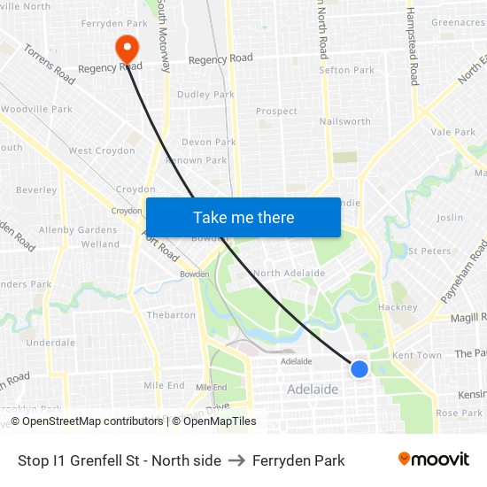 Stop I1 Grenfell St - North side to Ferryden Park map