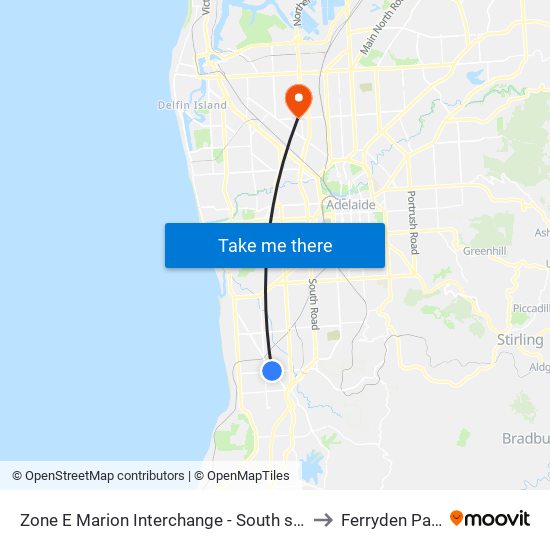 Zone E Marion Interchange - South side to Ferryden Park map