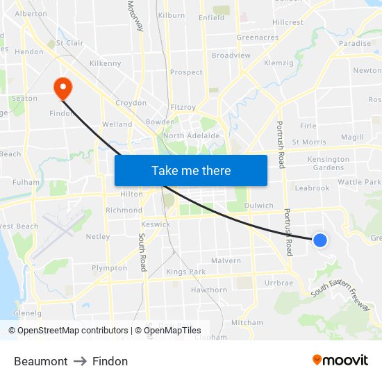 Beaumont to Findon map