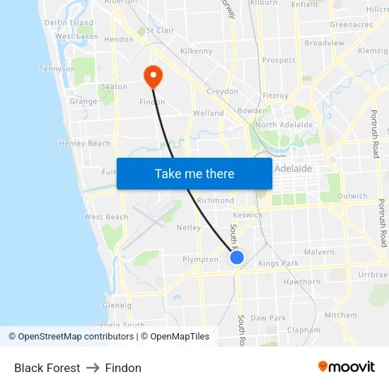 Black Forest to Findon map