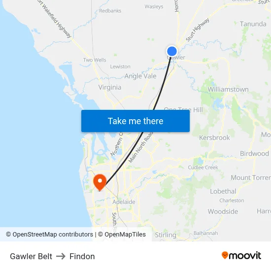 Gawler Belt to Findon map