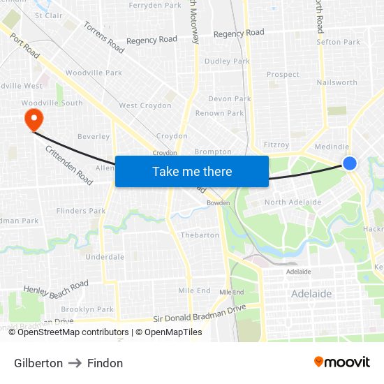 Gilberton to Findon map