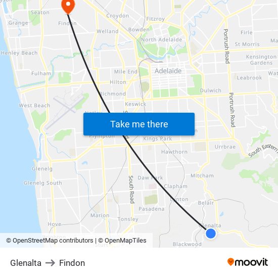 Glenalta to Findon map