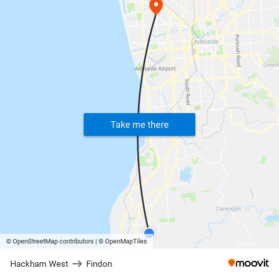 Hackham West to Findon map