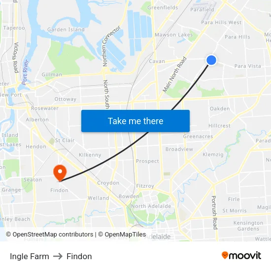 Ingle Farm to Findon map