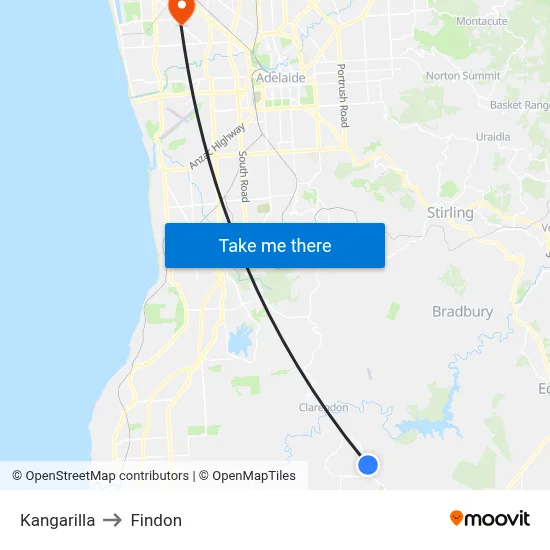 Kangarilla to Findon map