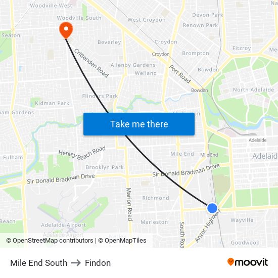 Mile End South to Findon map