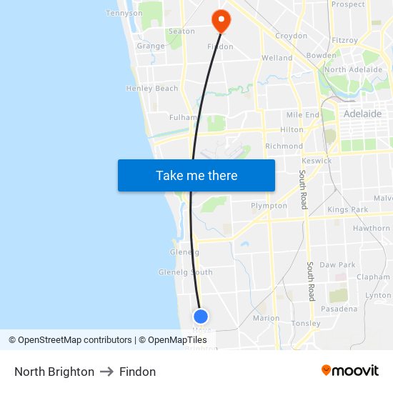 North Brighton to Findon map