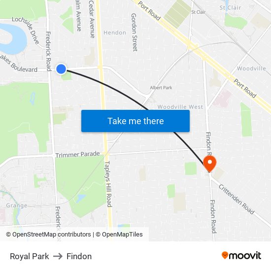 Royal Park to Findon map