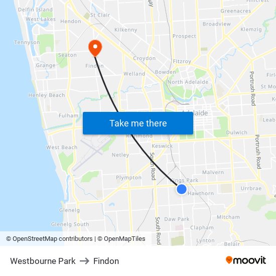 Westbourne Park to Findon map