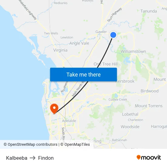 Kalbeeba to Findon map