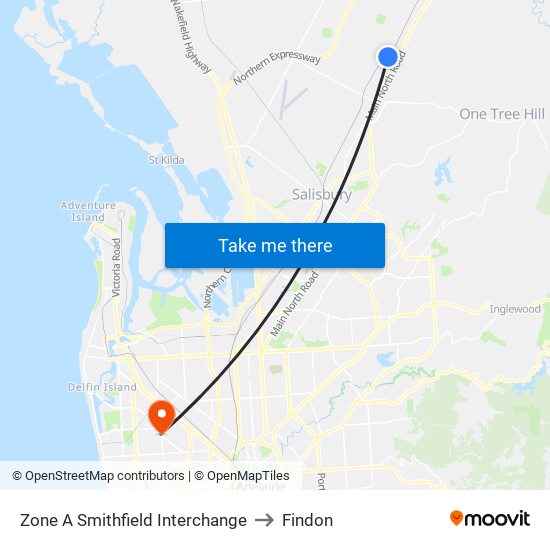 Zone A Smithfield Interchange to Findon map