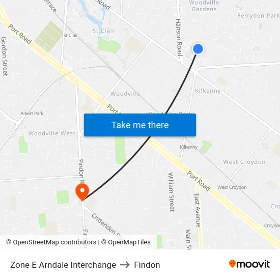 Zone E Arndale Interchange to Findon map