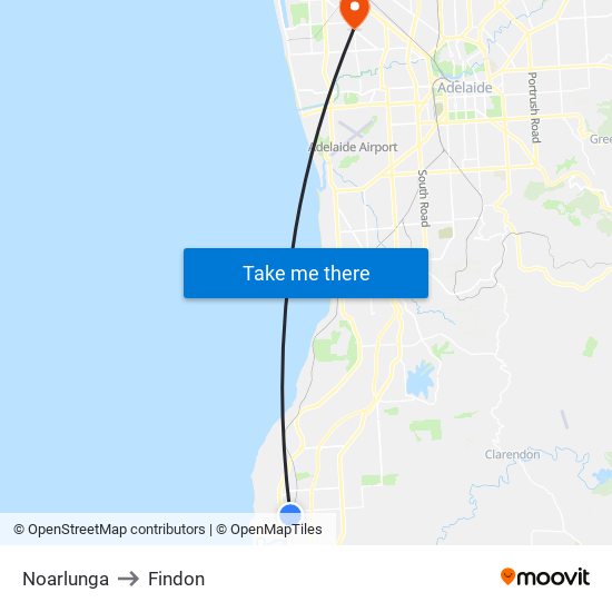 Noarlunga to Findon map