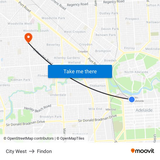 City West to Findon map