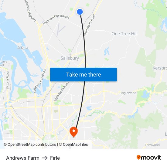 Andrews Farm to Firle map