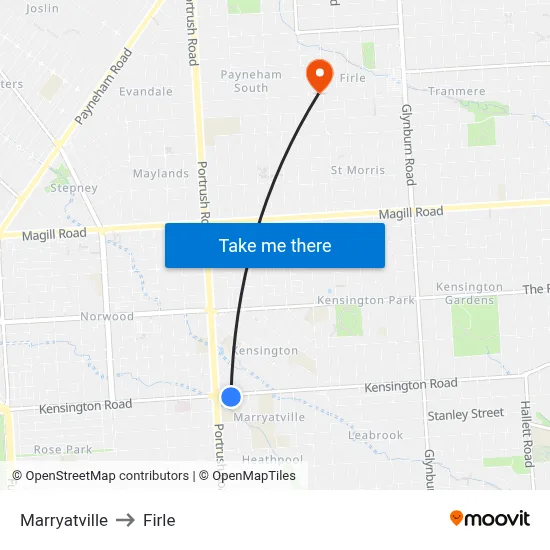Marryatville to Firle map