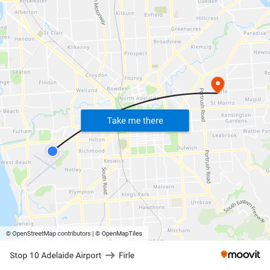 Stop 10 Adelaide Airport to Firle map