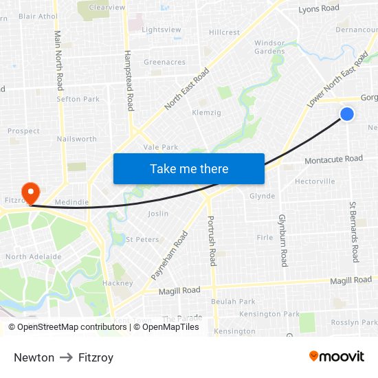 Newton to Fitzroy map