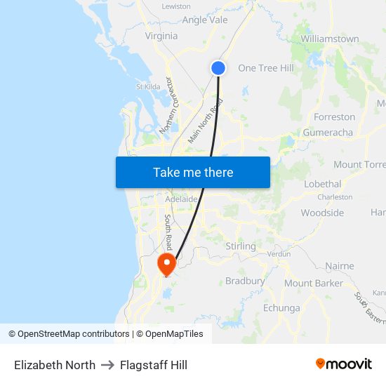 Elizabeth North to Flagstaff Hill map