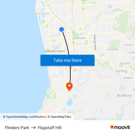 Flinders Park to Flagstaff Hill map