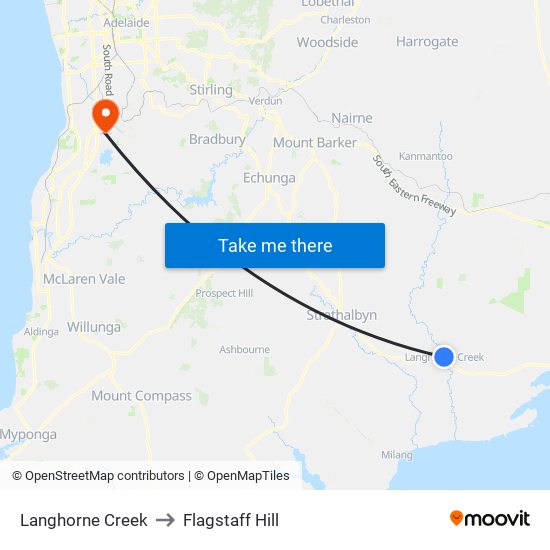 Langhorne Creek to Flagstaff Hill map