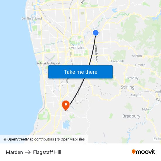 Marden to Flagstaff Hill map