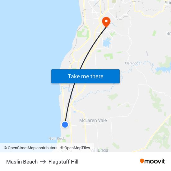Maslin Beach to Flagstaff Hill map