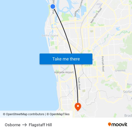 Osborne to Flagstaff Hill map