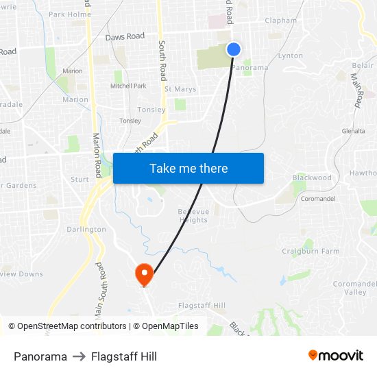 Panorama to Flagstaff Hill map