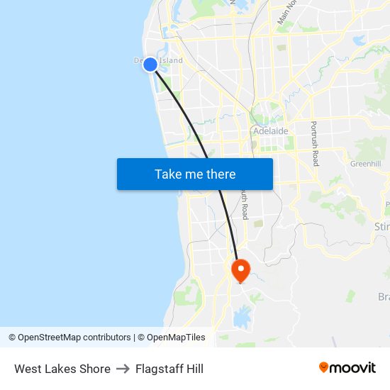 West Lakes Shore to Flagstaff Hill map