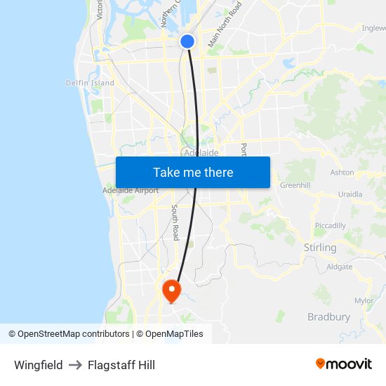 Wingfield to Flagstaff Hill map