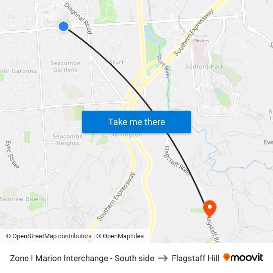 Zone I Marion Interchange - South side to Flagstaff Hill map