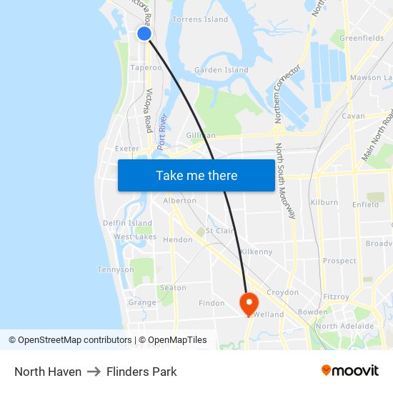 North Haven to Flinders Park map