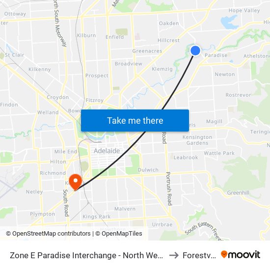 Zone E Paradise Interchange - North West side to Forestville map