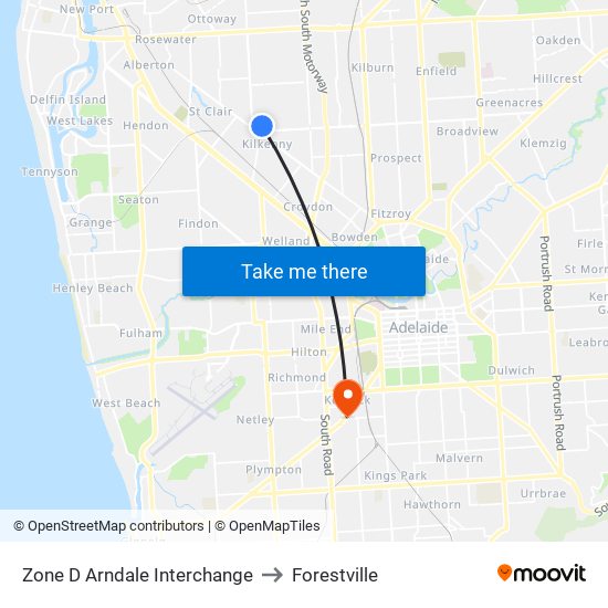 Zone D Arndale Interchange to Forestville map