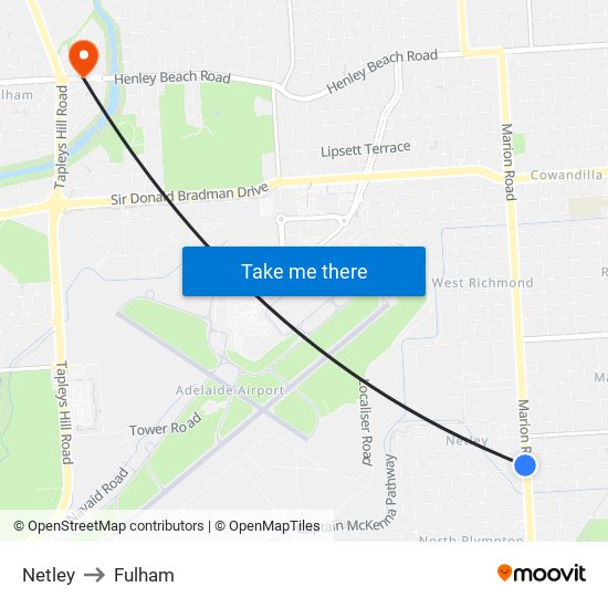 Netley to Fulham map