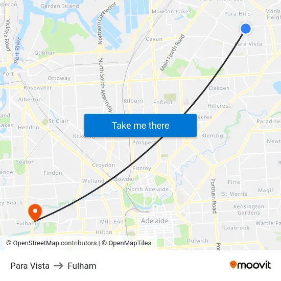Para Vista to Fulham map