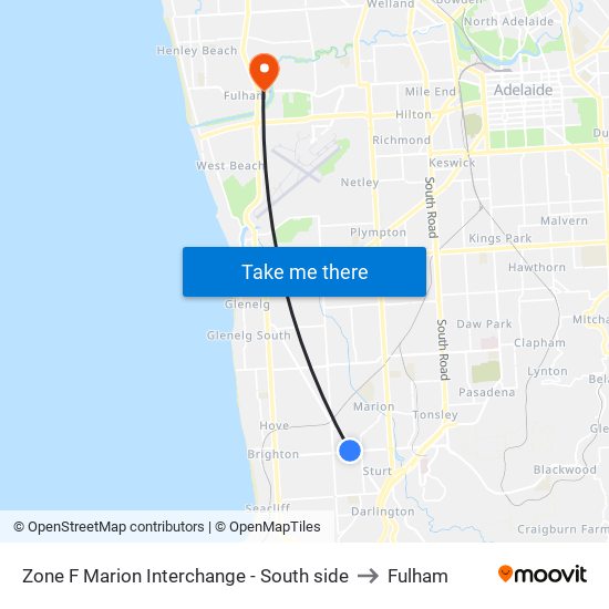 Zone F Marion Interchange - South side to Fulham map