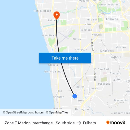 Zone E Marion Interchange - South side to Fulham map