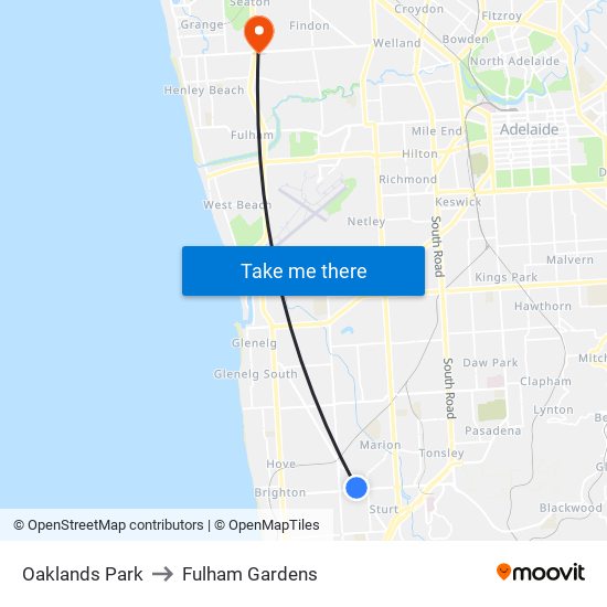 Oaklands Park to Fulham Gardens map