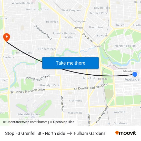 Stop F3 Grenfell St - North side to Fulham Gardens map