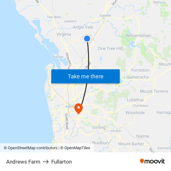 Andrews Farm to Fullarton map