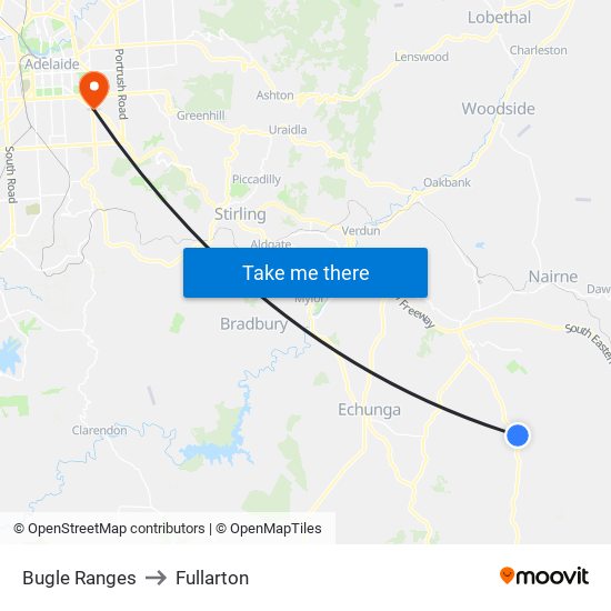 Bugle Ranges to Fullarton map